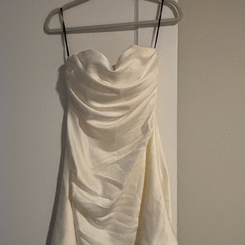 Forever 21 Cream Strapless Mini Dress